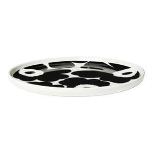 Marimekko Oiva / Unikko Black and White Poppy Circular Plate 20cm
